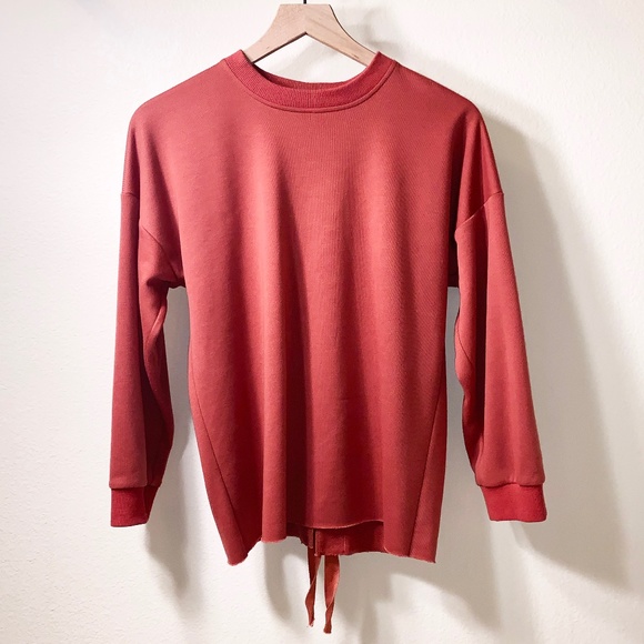 Lumiere (NWOT) Dark Orange Red Eyelets Sweatshirt - Picture 2 of 7